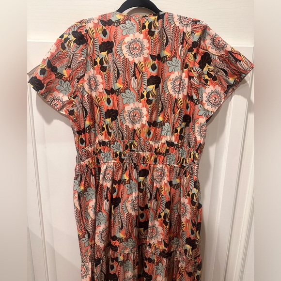 Anthropologie Somerset Floral Print Dress with Short Sleeves a line 1x - Picture 7 of 7